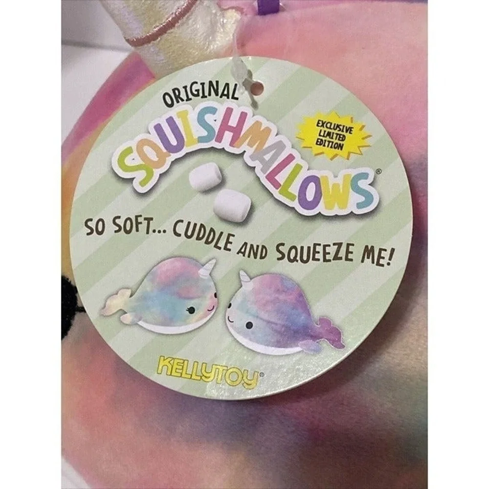 Kellytoy Squishmallow Plush 11.5 Narwhal Tie Dye Exclusive‎ Limited Edition New